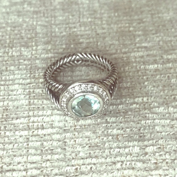 David Yurman Petite Albion Prasiolite Round Ring - Picture 1 of 3